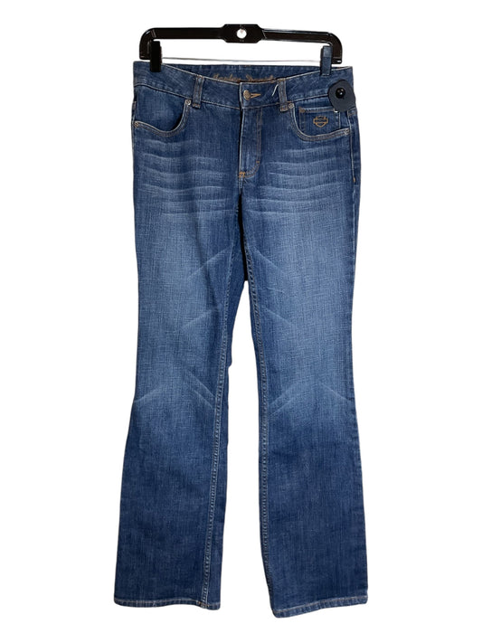 Jeans Boot Cut By Harley Davidson In Blue Denim, Size: 4