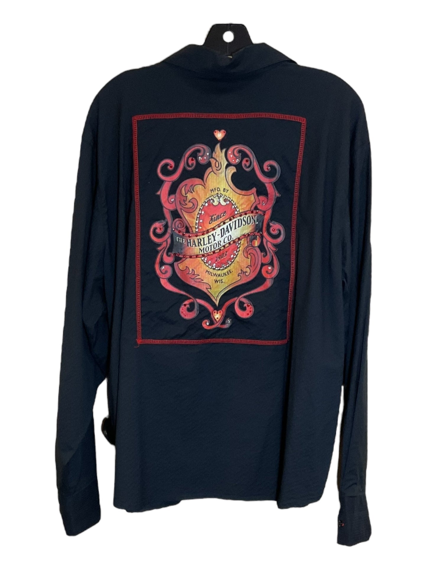 Blouse Long Sleeve By Harley Davidson In Black, Size: 3x