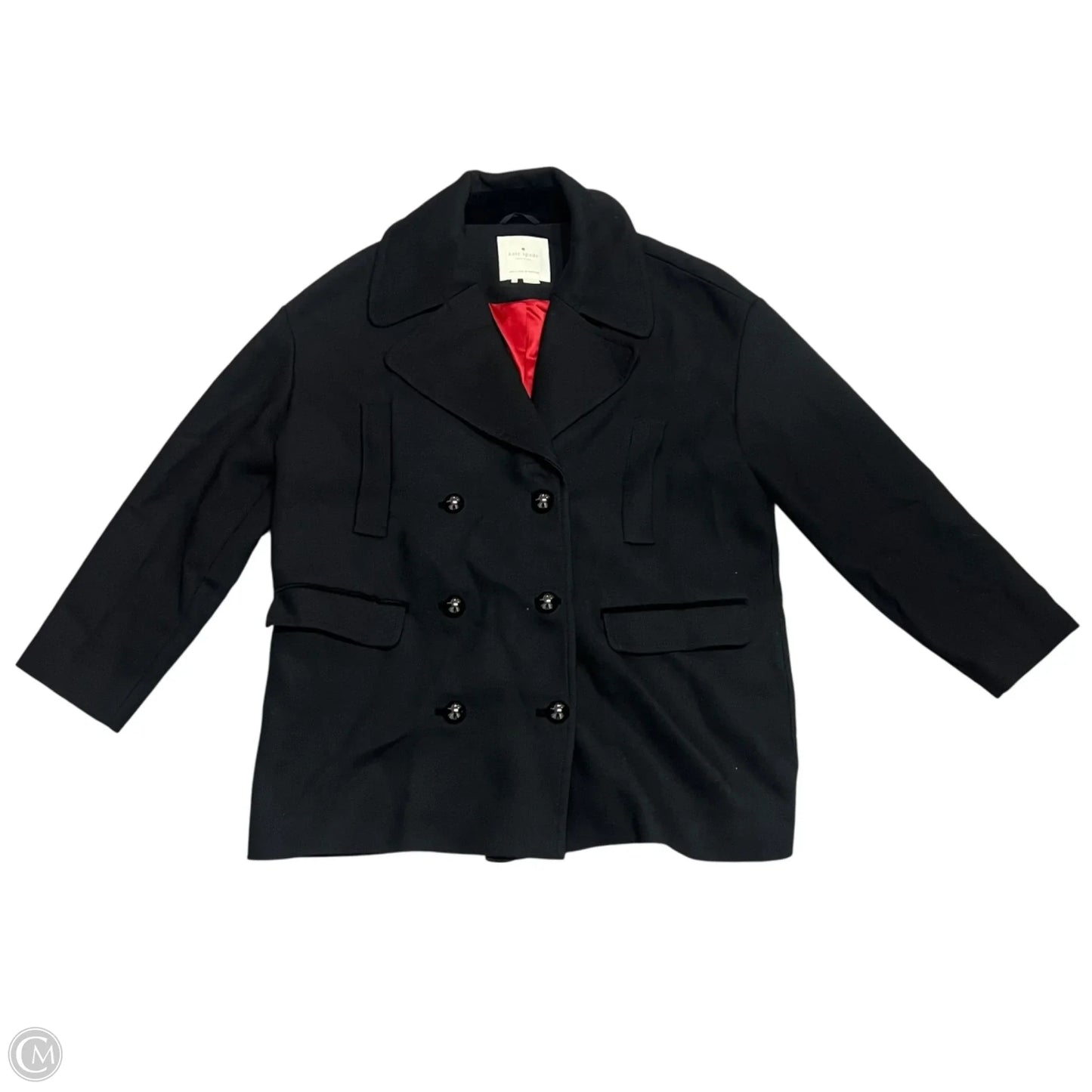 Coat Designer By Kate Spade In Black, Size: M