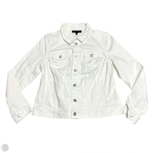Jacket Denim By Talbots In White, Size: M