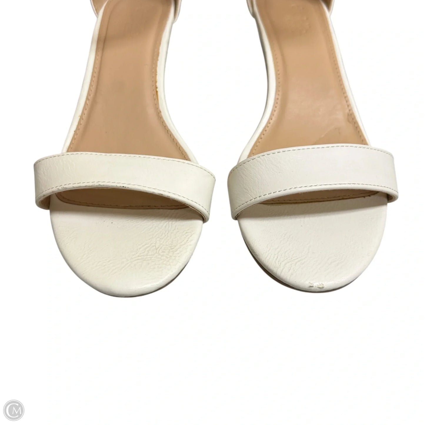 Sandals Heels Wedge By Charlotte Russe In Tan & White, Size: 8