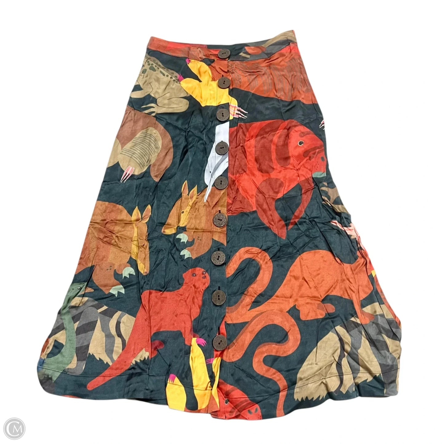 Skirt Maxi By Farm Rio In Orange & Yellow, Size: S