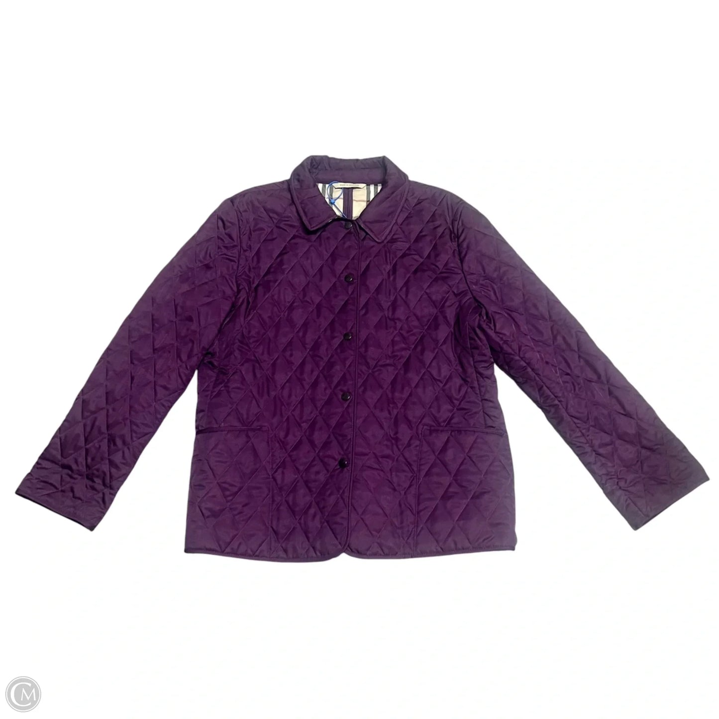 Jacket Luxury Designer By Burberry In Purple, Size: Xl