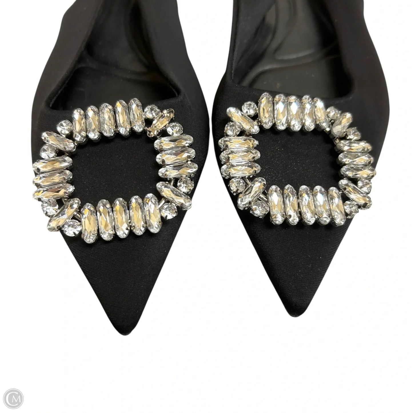 Shoes Flats By Stradivarius In Black & Silver, Size: 7.5