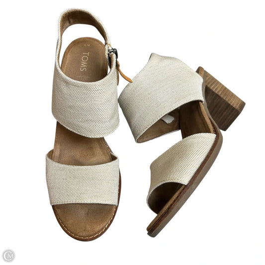 Sandals Heels Block By Toms In Tan, Size: 9