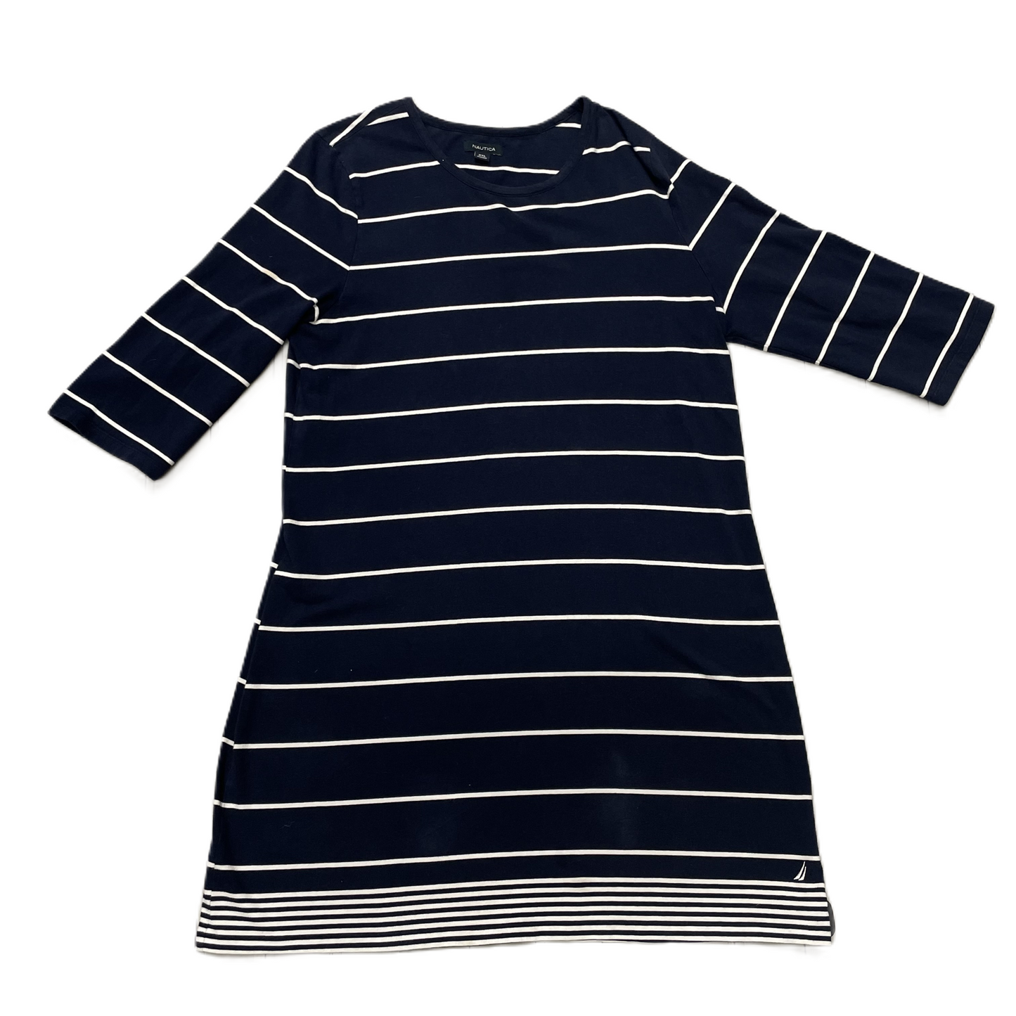 Navy Dress Casual Midi By Nautica, Size: Xxl