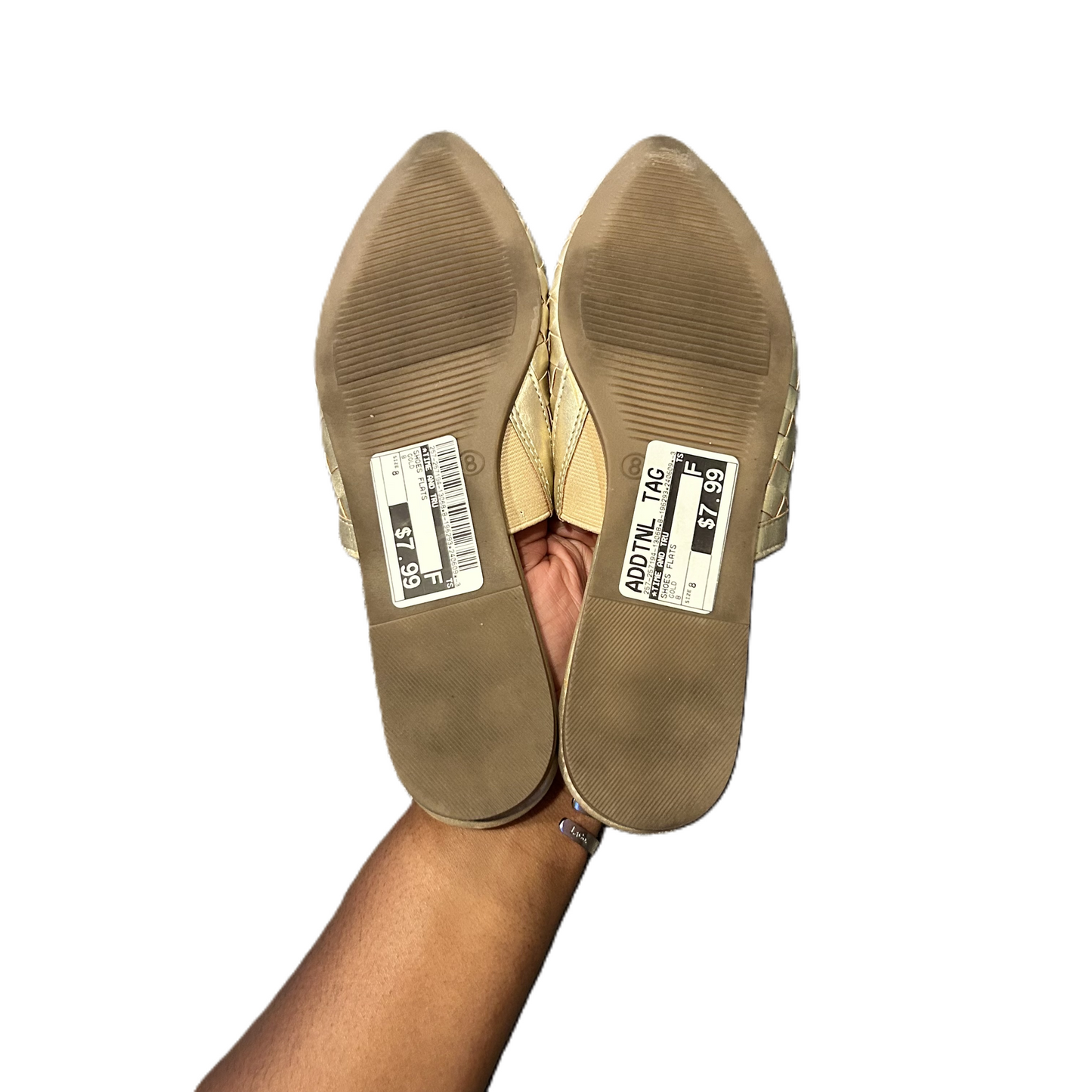 Gold Shoes Flats By Time And Tru, Size: 8