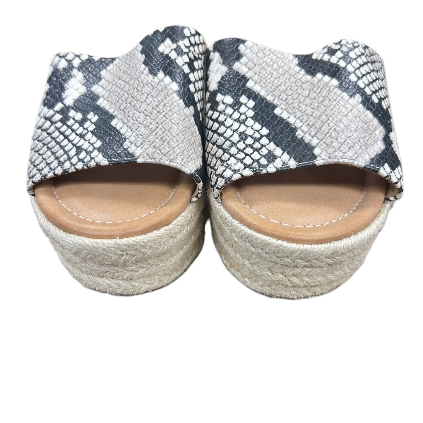 Snakeskin Print Sandals Heels Wedge By Nine West, Size: 8