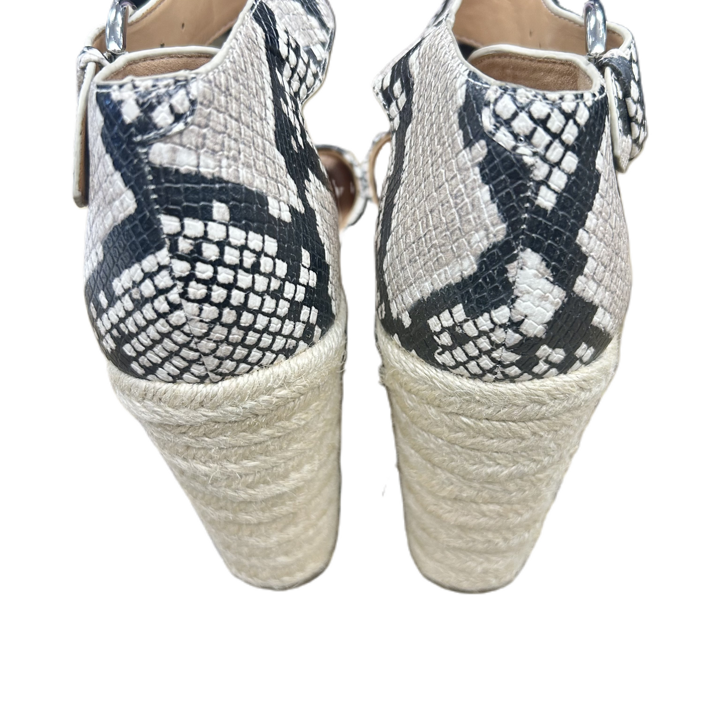 Snakeskin Print Sandals Heels Wedge By Nine West, Size: 8
