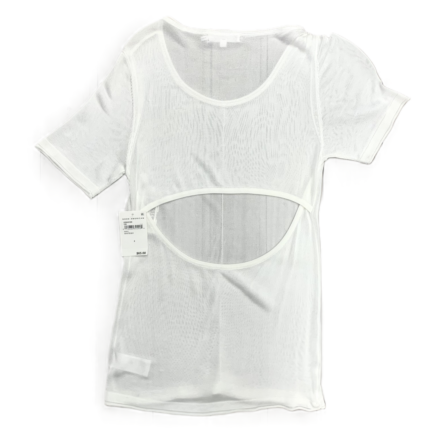 Top Short Sleeve By Good American In White, Size: Xs