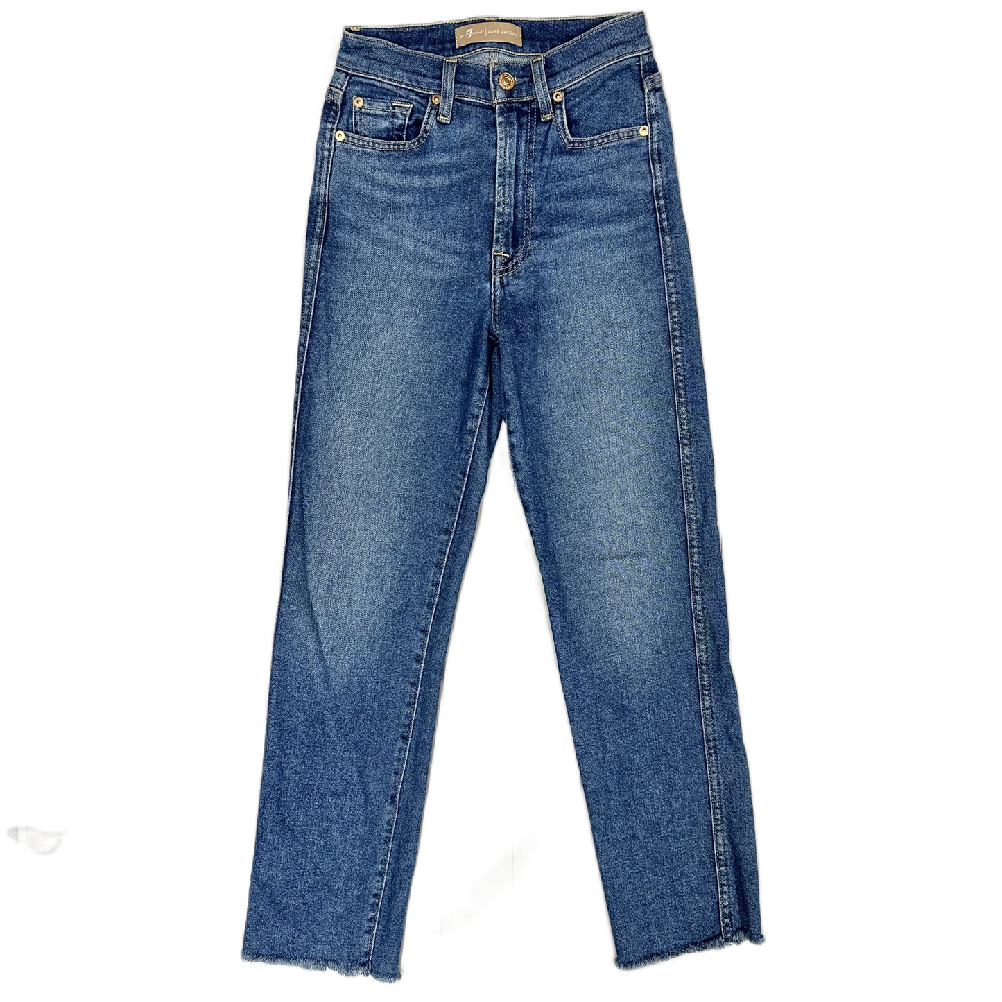 Jeans Straight By 7 For All Mankind In Blue Denim, Size: 2