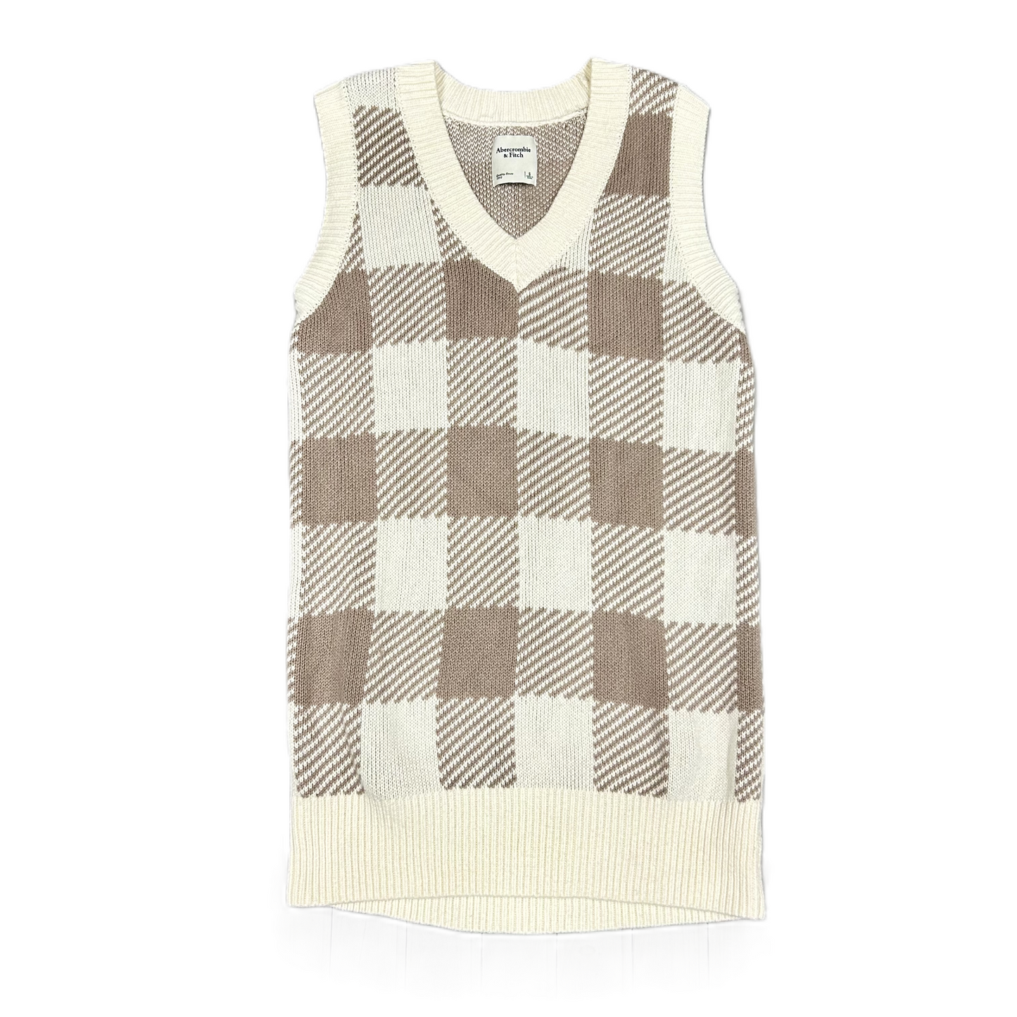 Dress Sweater By Abercrombie And Fitch In Plaid Pattern, Size: S