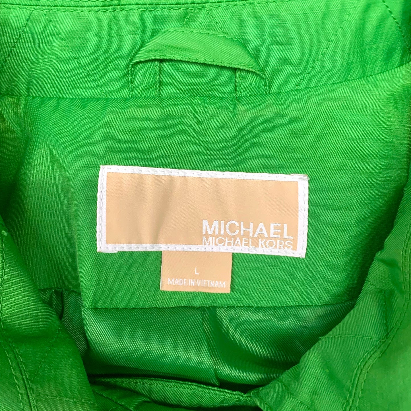 Coat Trench Coat By Michael By Michael Kors In Green, Size: L