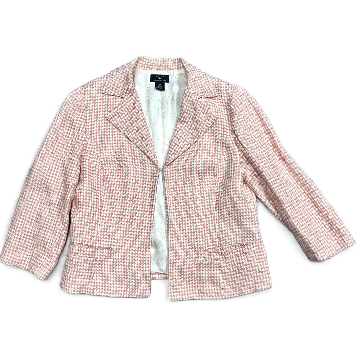 Pink & White Blazer By Brooks Brothers, Size: M