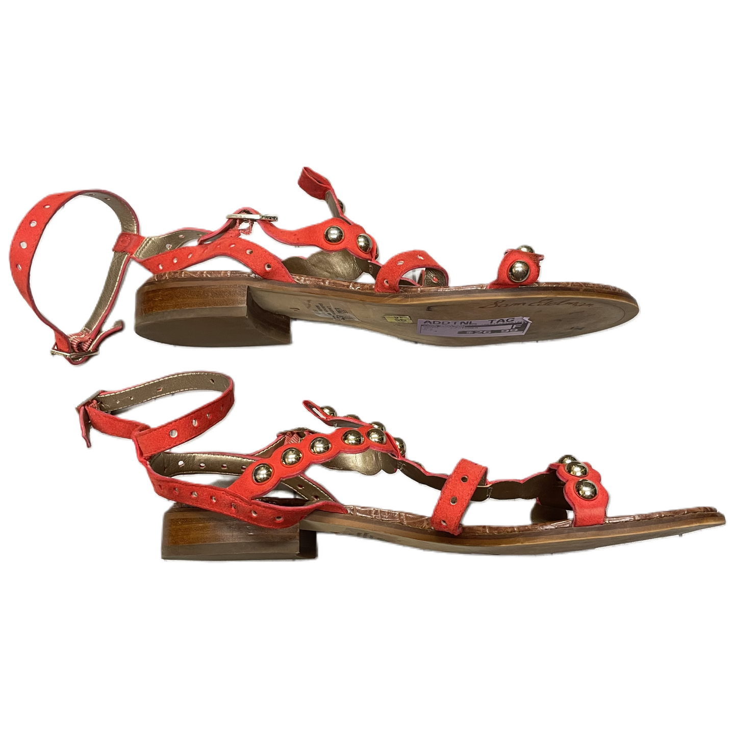 Red Sandals Designer By Sam Edelman, Size: 8.5