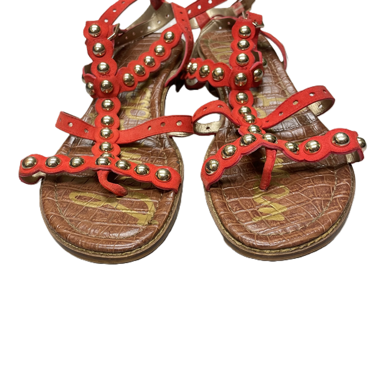 Red Sandals Designer By Sam Edelman, Size: 8.5