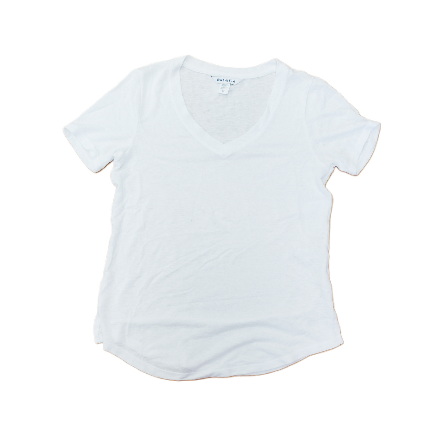 White Top Short Sleeve Basic By Athleta, Size: Xs