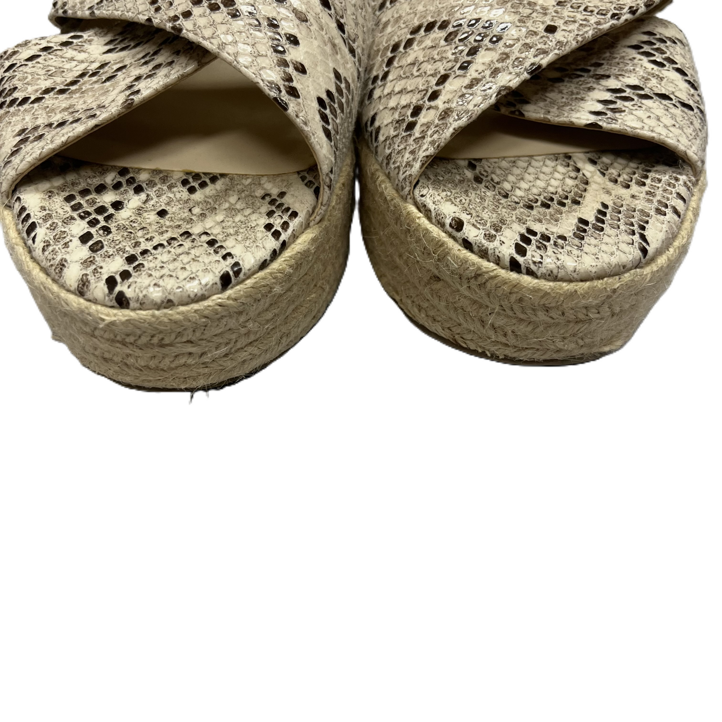 Snakeskin Print Sandals Heels Platform By Bar Iii, Size: 9.5