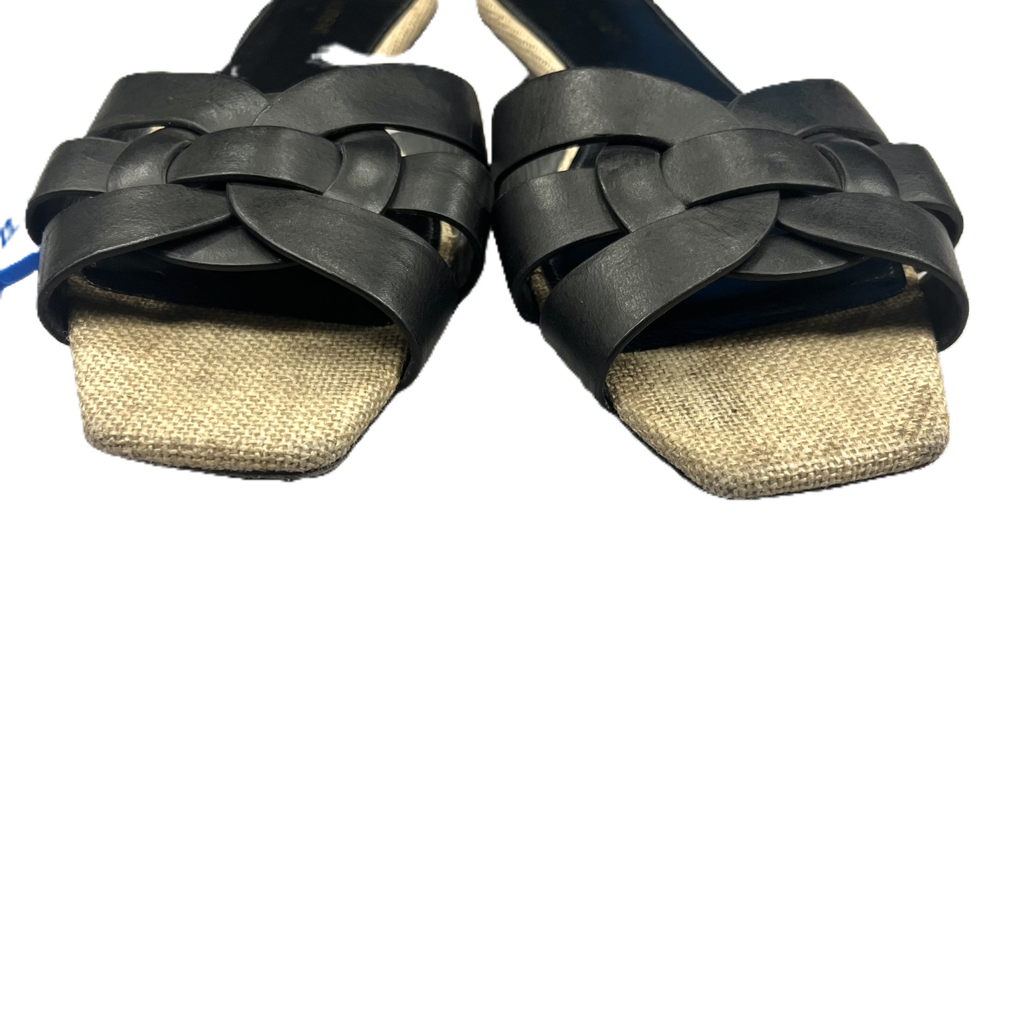 Sandals Luxury Designer By Yves Saint Laurent In Black, Size: 10.5