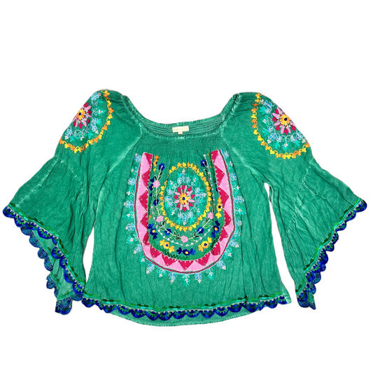 Top Long Sleeve By Rubyyaya In Green, Size: M