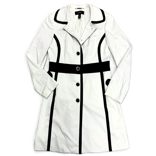 Coat Trench Coat By Alfani In Black & White, Size: S