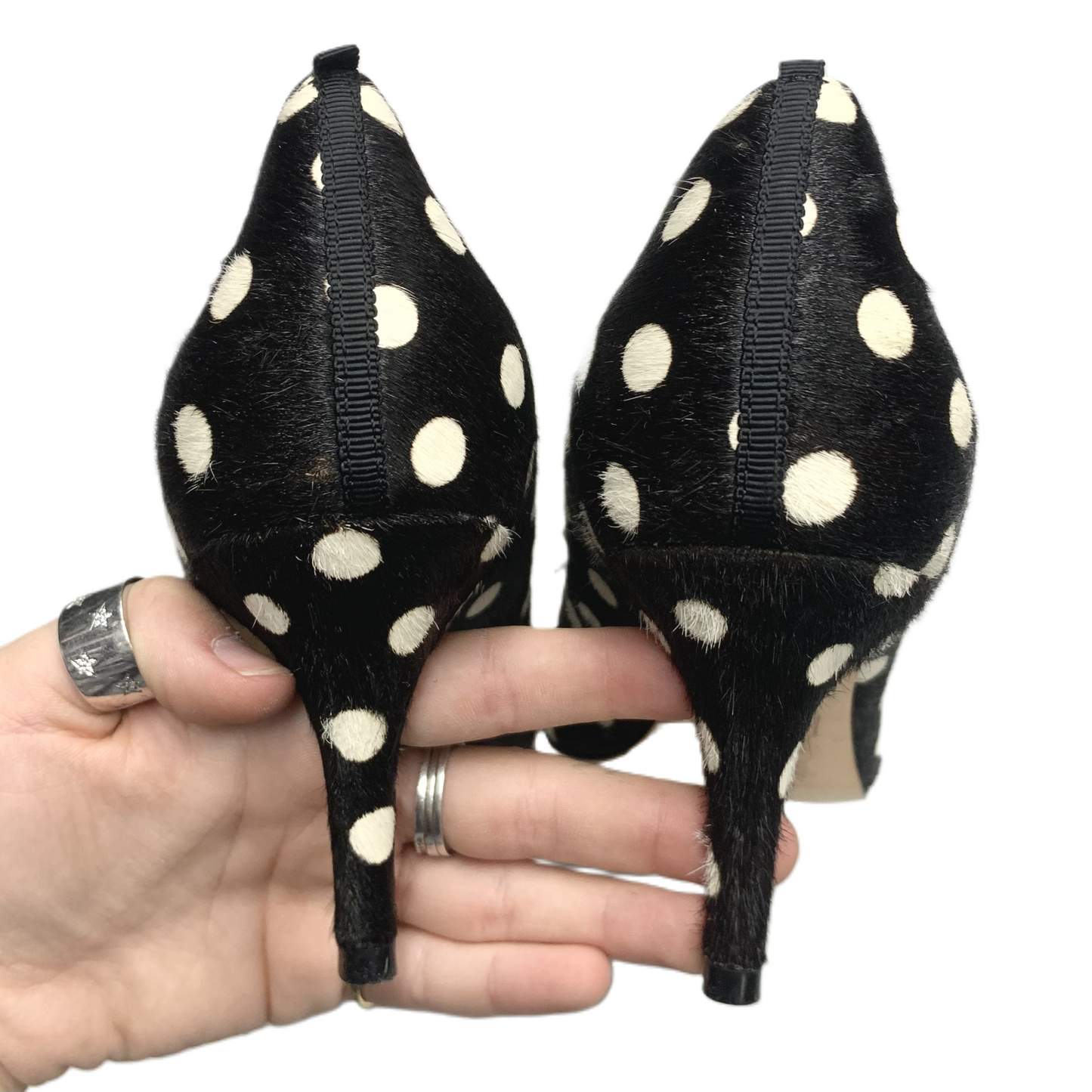 Shoes Heels Kitten By Boden In Polkadot Pattern, Size: 9.5