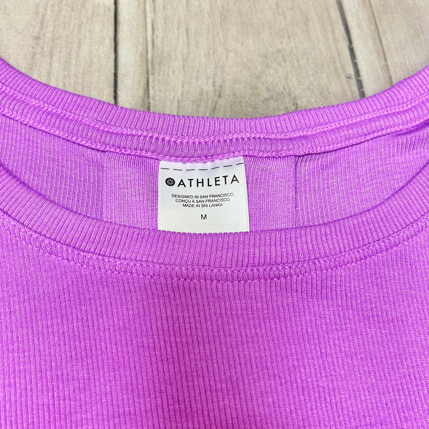 Athletic Top Short Sleeve By Athleta In Purple, Size: M