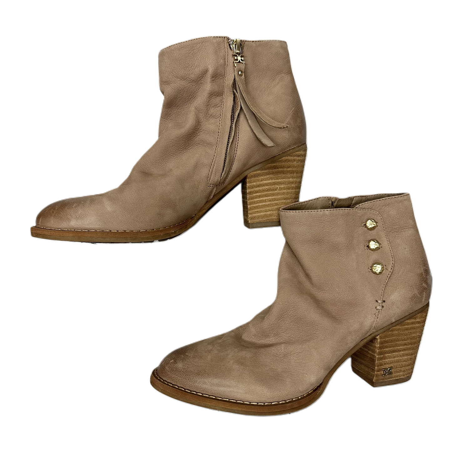 Boots Ankle Heels By Sam Edelman In Brown, Size: 7.5