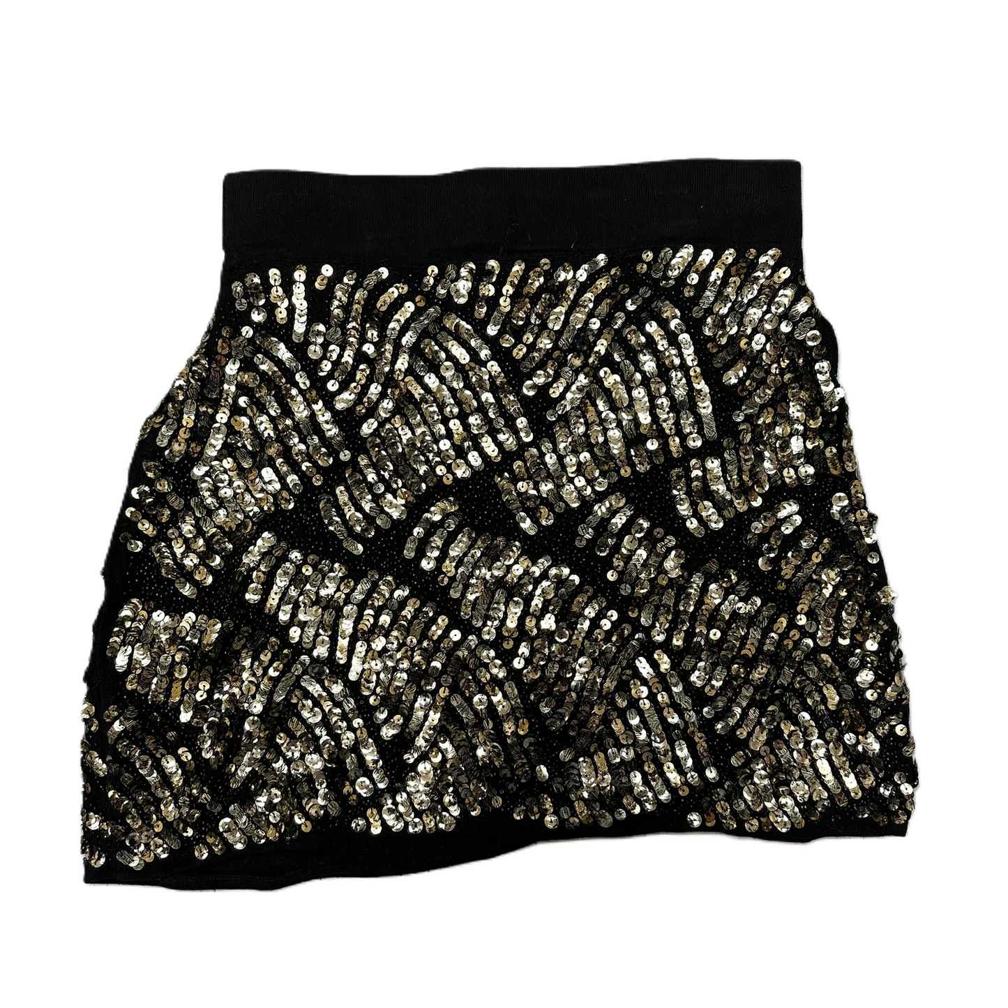 Skirt Mini & Short By Zara In Black & Gold, Size: M