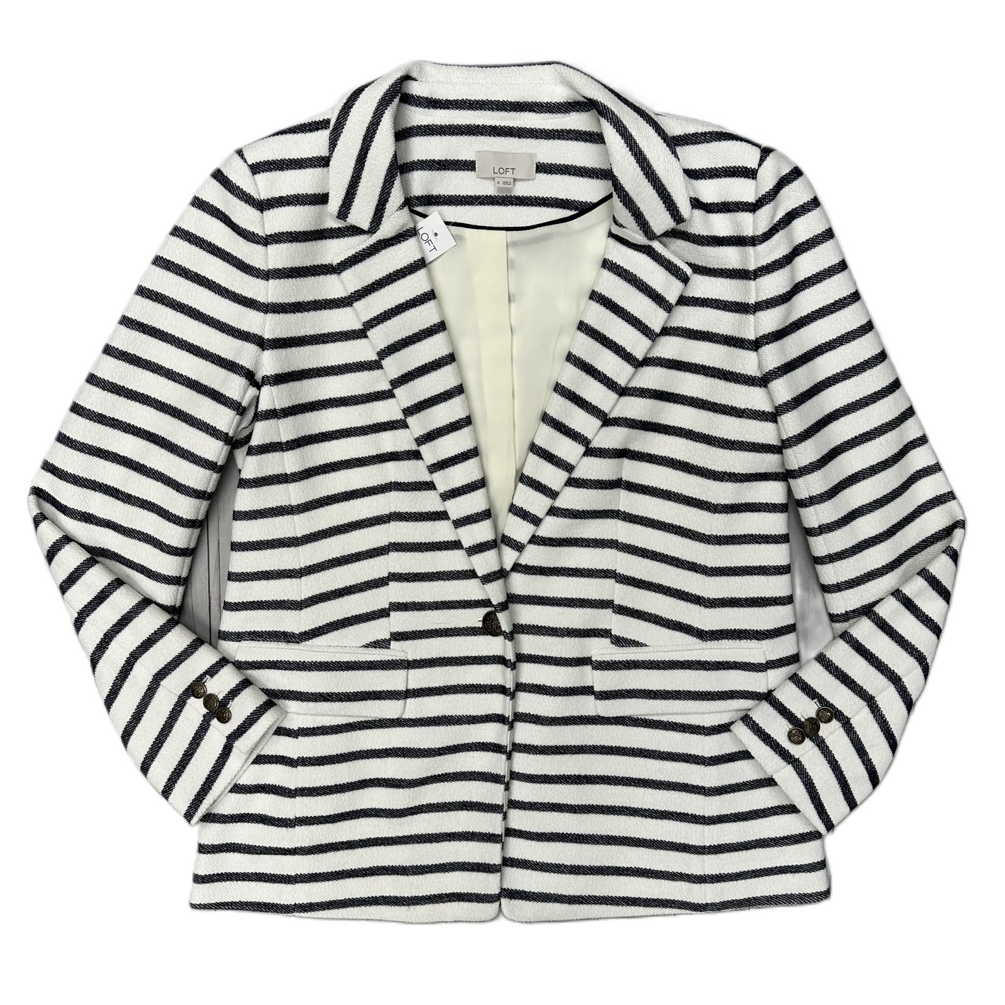 Blazer By Loft In Blue & White, Size: M