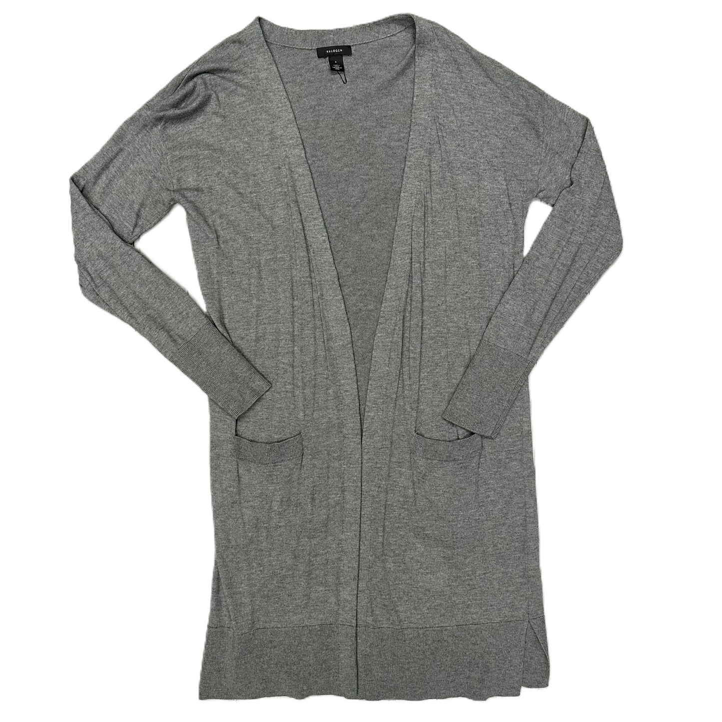 Sweater Cardigan By Halogen In Grey, Size: S