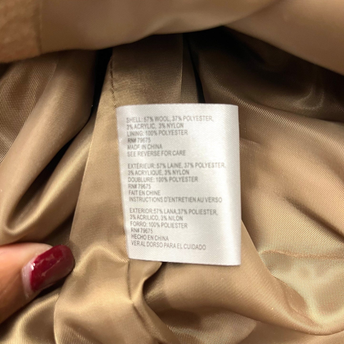 Coat Wool By Michael By Michael Kors In Tan, Size: 3x