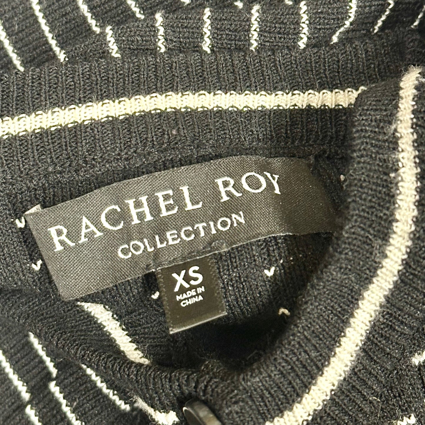 Sweater Cardigan By Rachel Roy In Black & White, Size: Xs