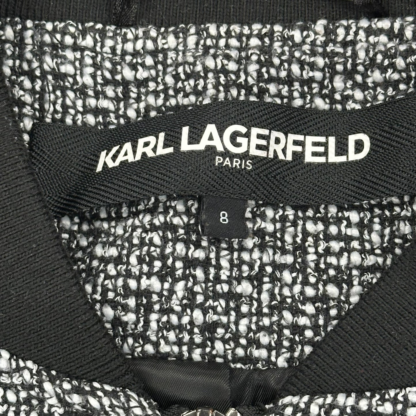 Jacket Designer By Karl Lagerfeld In Black & White, Size: M