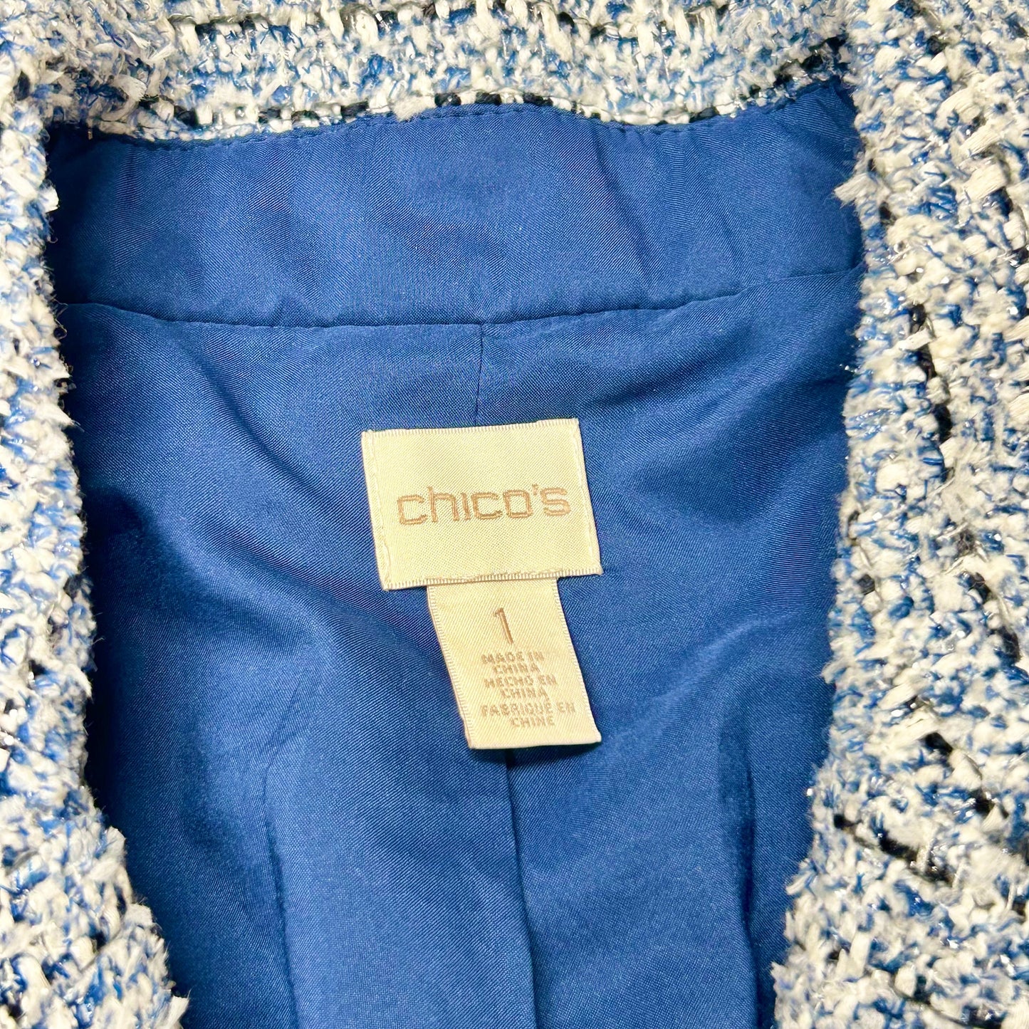 Blazer By Chicos In Blue, Size: M