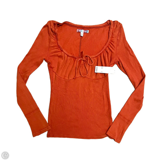 Top Long Sleeve By Urban Outfitters In Orange, Size: L