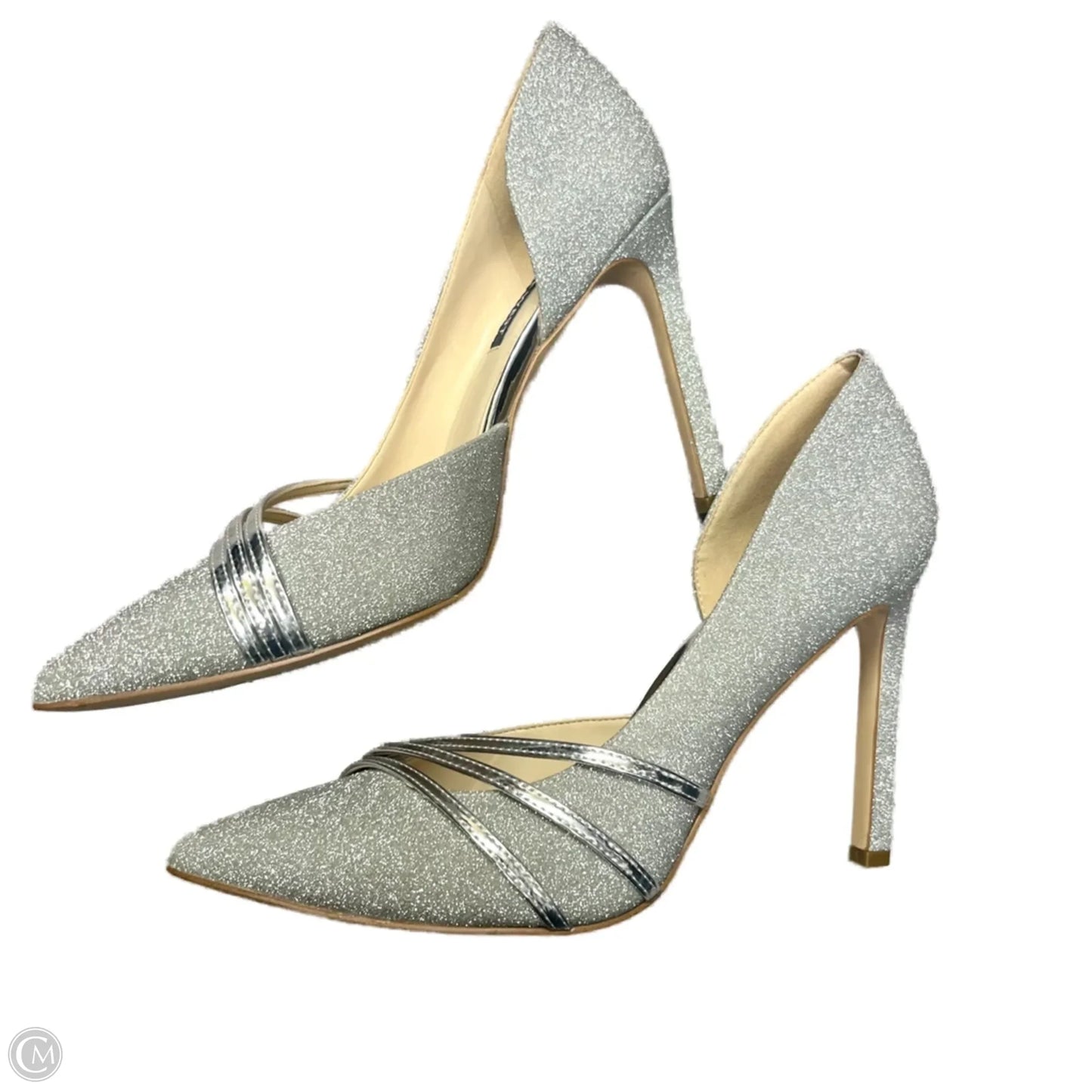 Shoes Heels Stiletto By Nine West In Silver, Size: 7