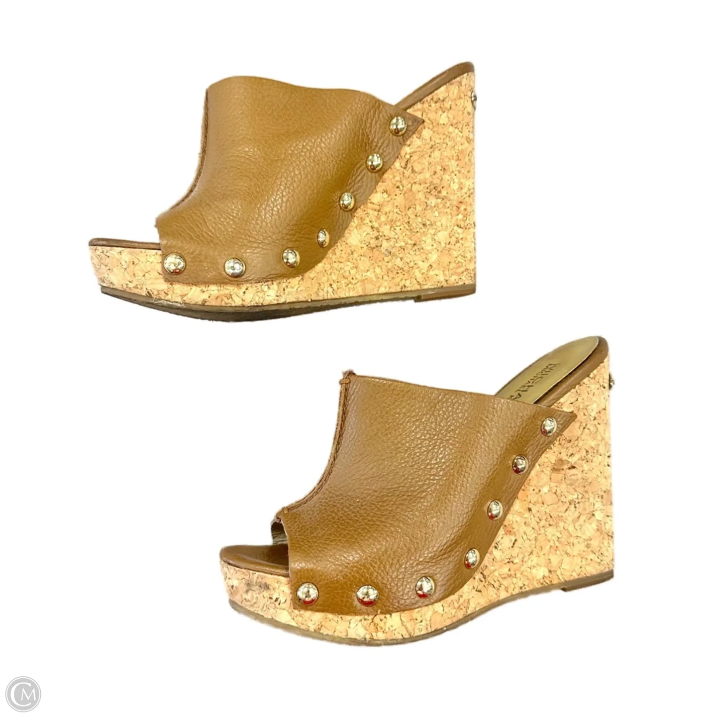 Sandals Heels Wedge By Michael By Michael Kors In Tan, Size: 6