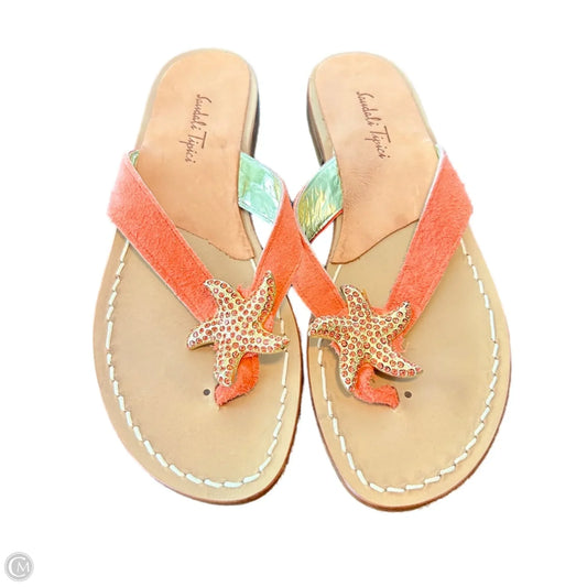 Sandals Flats By Sandali Tipici In Orange, Size: 7.5