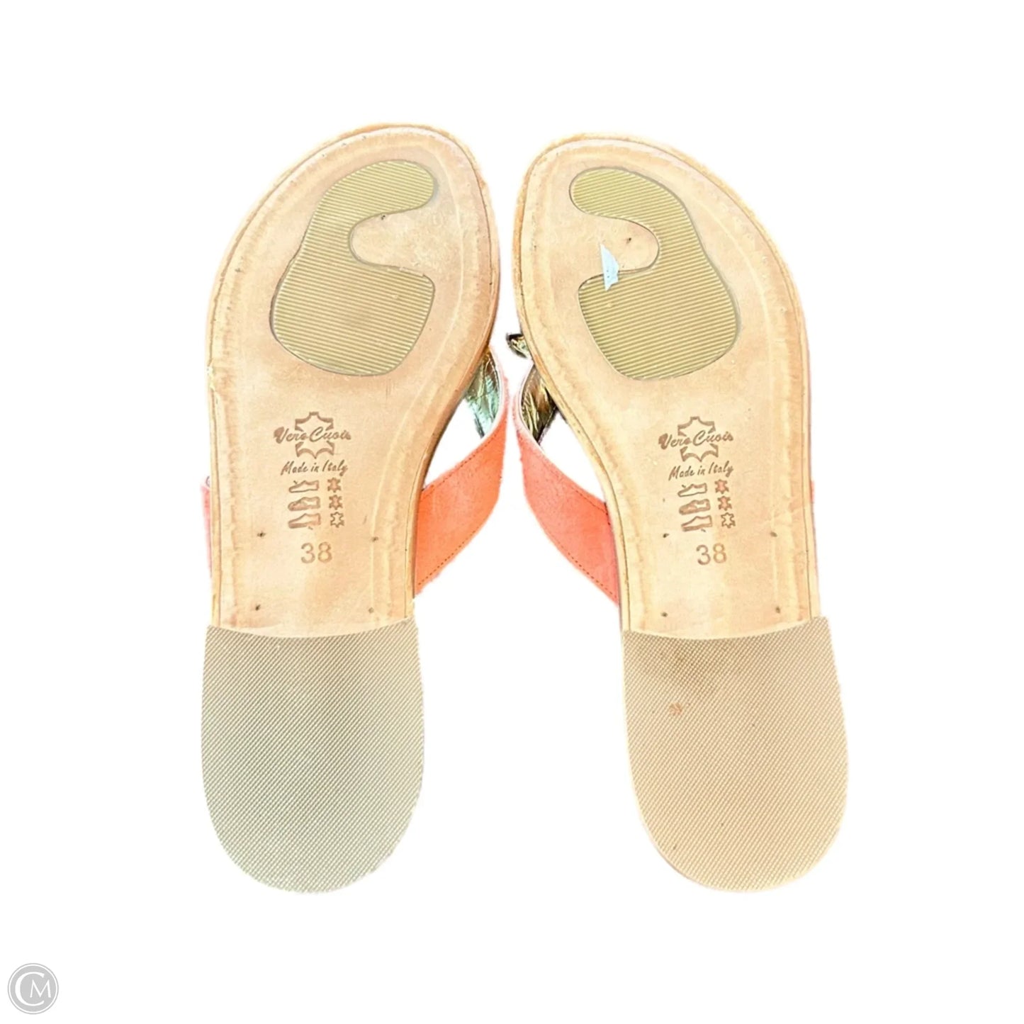 Sandals Flats By Sandali Tipici In Orange, Size: 7.5