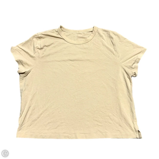 Athletic Top Short Sleeve By Lululemon In Tan, Size: L