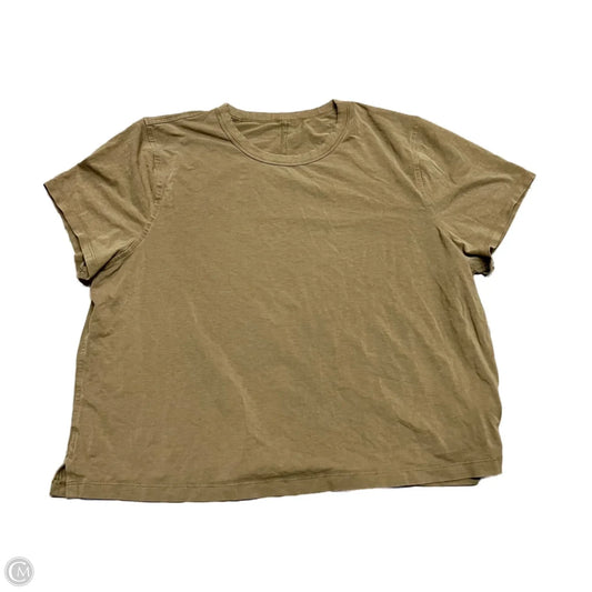 Athletic Top Short Sleeve By Lululemon In Brown, Size: L