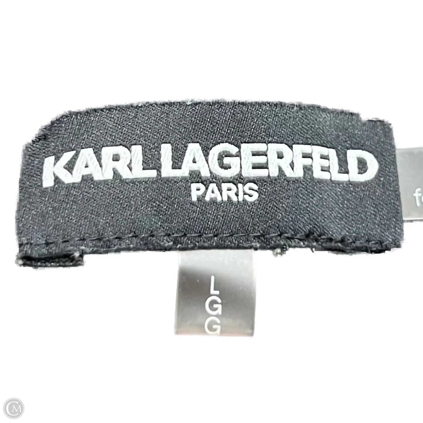 Top Short Sleeve Designer By Karl Lagerfeld In Black, Size: L