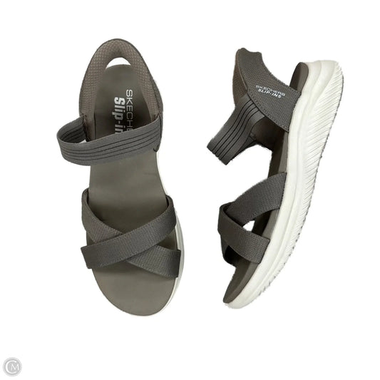 Sandals Heels Platform By Skechers In Taupe, Size: 9