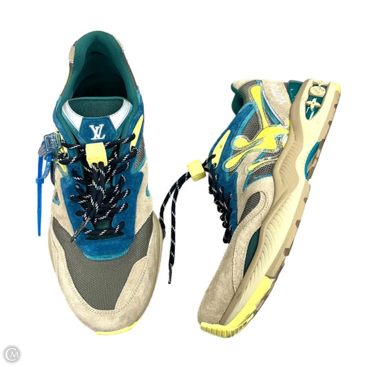 Shoes Luxury Designer By Louis Vuitton In Blue & Grey, Size: 10