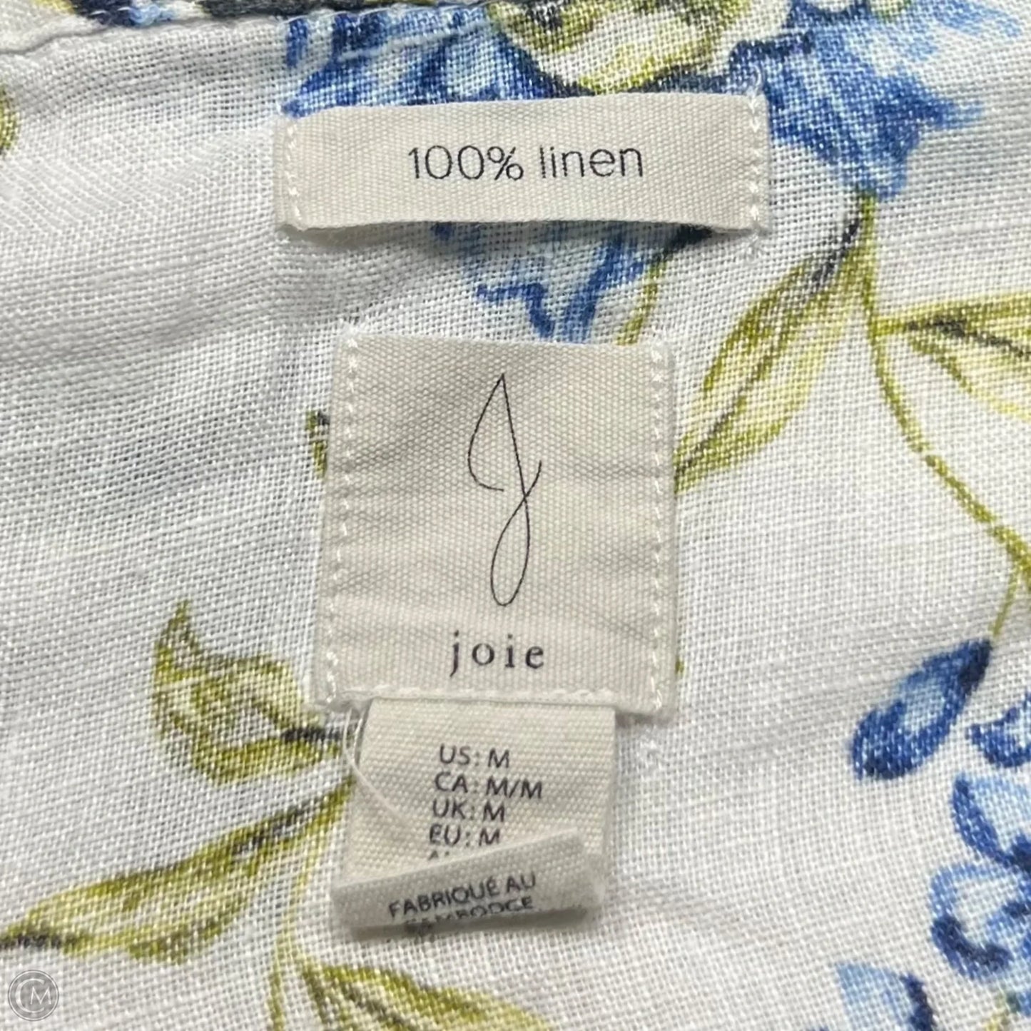 Top Long Sleeve By Joie In Blue & White, Size: M
