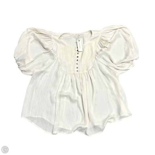 Top Short Sleeve By Anthropologie In Cream, Size: M