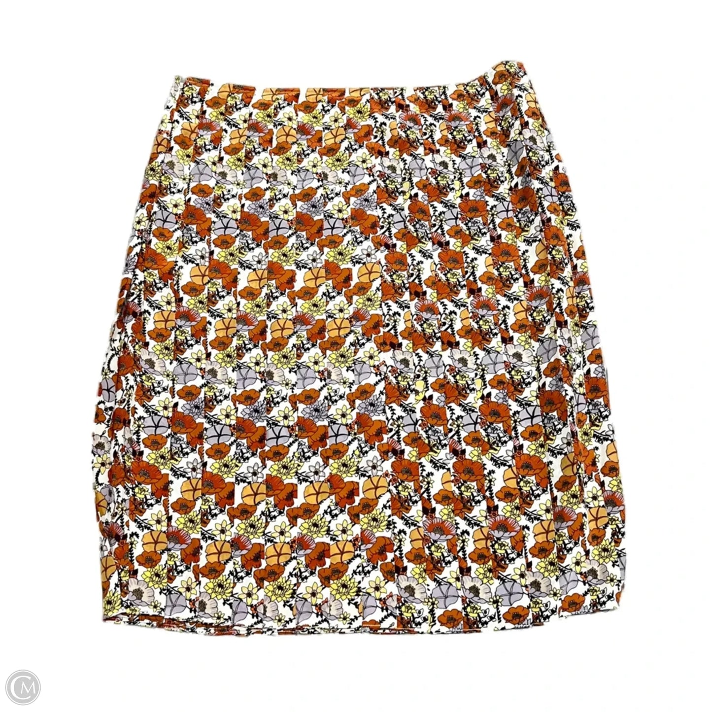 Skirt Designer By Tory Burch In Cream & Orange, Size: 14