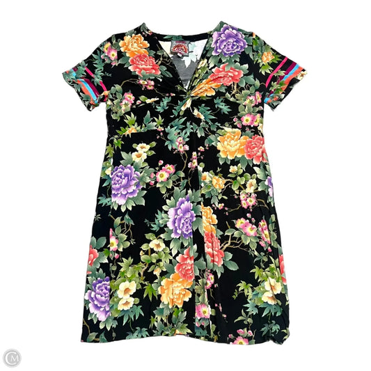 Dress Casual Short By Johnny Was In Floral Print, Size: L
