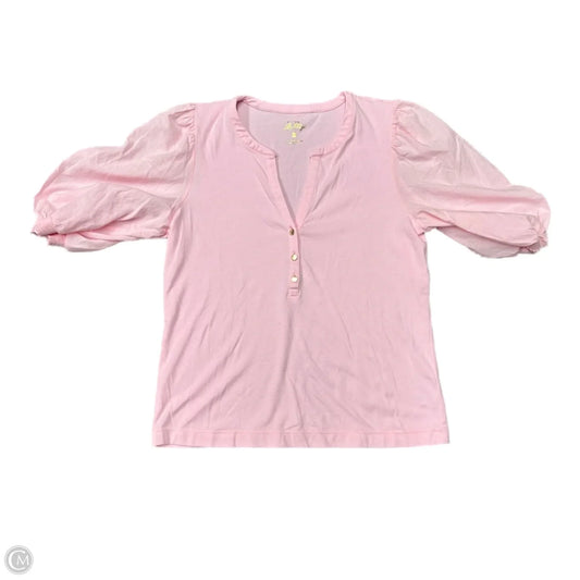 Top Short Sleeve Designer By Lilly Pulitzer In Pink, Size: L
